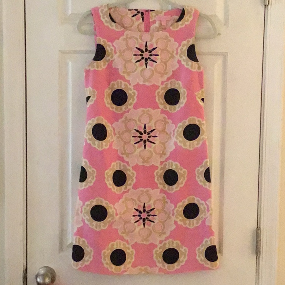 Lilly Pulitzer Pink Floral Medallion Shift Dress